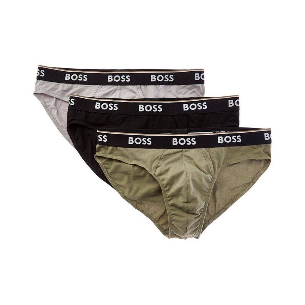 Hugo Boss Mens Boss  Set Of 3 Power Brief, Green